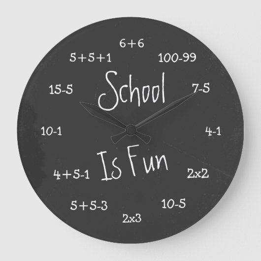 Grande Horloge Ronde Fun School Is Fun Geek Math (Recto)