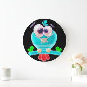 Grande Horloge Ronde Funky Birdie Time Clock (Maison)