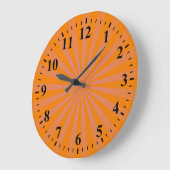 Grande Horloge Ronde Funky Sun Rays Retro Stripes #4 (Angle)