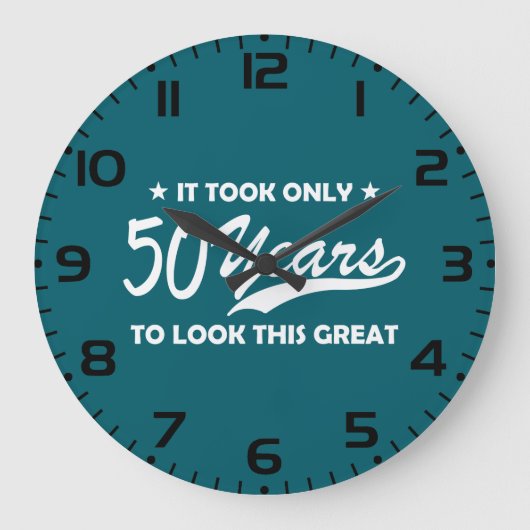 Grande Horloge Ronde Funny 50th Birthday Retro Typography (Recto)