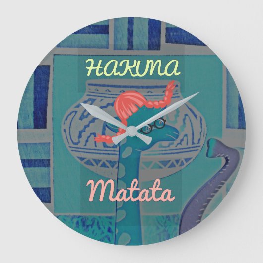 Grande Horloge Ronde Funny African Giraffe (Recto)