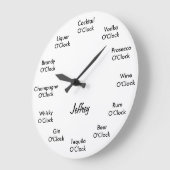 Grande Horloge Ronde Funny Bar Alcohol Clock (Angle)