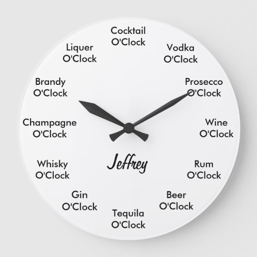 Grande Horloge Ronde Funny Bar Alcohol Clock (Recto)
