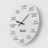Grande Horloge Ronde Funny Bar Alcohol Clock (Angle)