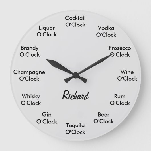 Grande Horloge Ronde Funny Bar Alcohol Clock (Recto)