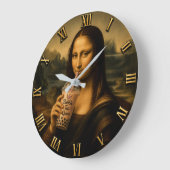 Grande Horloge Ronde Funny Bubble Tea Mona Lisa (Angle)