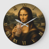 Grande Horloge Ronde Funny Bubble Tea Mona Lisa (Recto)