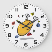 Grande Horloge Ronde Funny Cartoon Roast Chicken Falling (Recto)