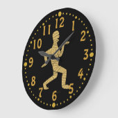 Grande Horloge Ronde Funny Egyptian Mummy Halloween (Angle)