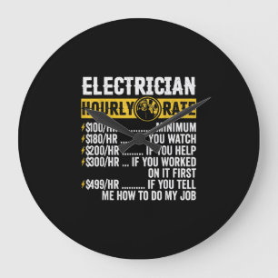 Grande Horloge Ronde Funny Electrician