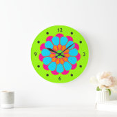 Grande Horloge Ronde Funny Flower Power Bloom III (Maison)