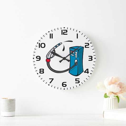 Grande Horloge Ronde Funny Gas Pump Fuel Station