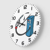 Grande Horloge Ronde Funny Gas Pump Fuel Station (Angle)