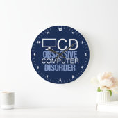 Grande Horloge Ronde Funny Geek informatique (Maison)