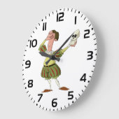 Grande Horloge Ronde Funny Hamlet Shakespeare Actor Holding Skull (Angle)