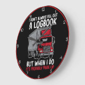 Grande Horloge Ronde Funny Logbook Red Trucker (Angle)