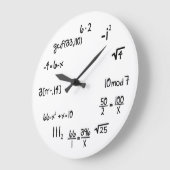 Grande Horloge Ronde Funny Math Genius Geek (Angle)