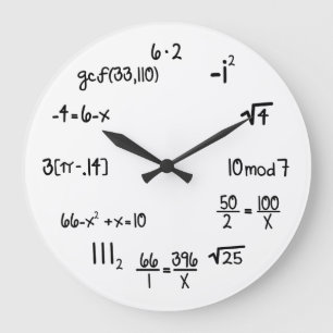 Grande Horloge Ronde Funny Math Genius Geek
