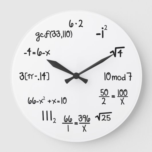 Grande Horloge Ronde Funny Math Genius Geek (Recto)