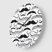Grande Horloge Ronde Funny Mustache (Angle)
