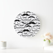 Grande Horloge Ronde Funny Mustache (Maison)