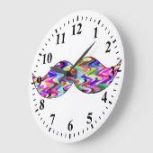 Grande Horloge Ronde Funny Mustache (Angle)
