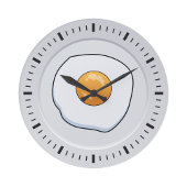 Grande Horloge Ronde Funny Omelet petit déjeuner - décor cuisine