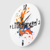 Grande Horloge Ronde Funny Petit Mongrel Round Clock (Angle)