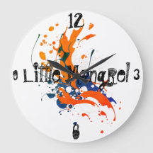 Funny Petit Mongrel Round Clock