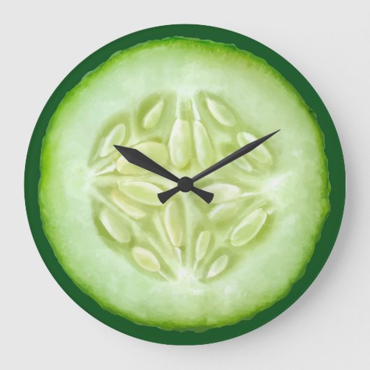 Grande Horloge Ronde Funny Pickle Kitchen Wall Clocks (Recto)