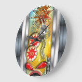 Grande Horloge Ronde Funny retro Pinball Machine (Angle)