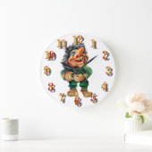 Grande Horloge Ronde Funny Scandinavian Troll Watercolor Illustration (Maison)