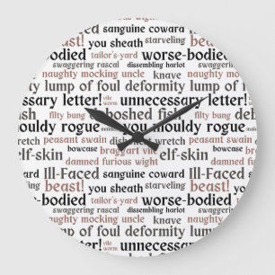 Grande Horloge Ronde Funny Shakespeare Insult livre de littérature clas