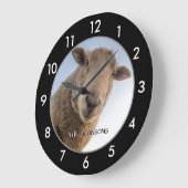 Grande Horloge Ronde Funny Sheep custom large clock (Angle)