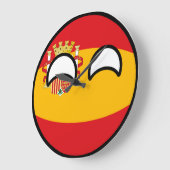 Grande Horloge Ronde Funny Trending Geeky Espagne Country (Angle)