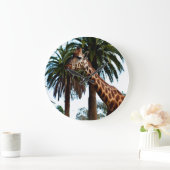 Grande Horloge Ronde Funyy Giraffe Poking Out Tongue, (Maison)