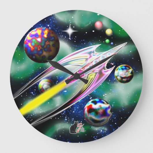 Grande Horloge Ronde Fusée de verre (Recto)