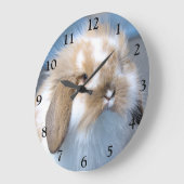 Grande Horloge Ronde Fuzzy Holland Mini Dwarf Lop Bunny Rabbit (Angle)