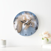 Grande Horloge Ronde Fuzzy Holland Mini Dwarf Lop Bunny Rabbit (Maison)