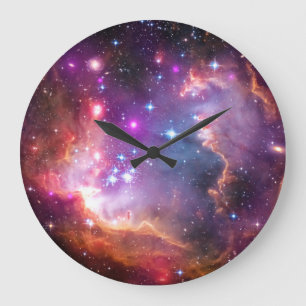 Grande Horloge Ronde Galaxie Angélique Falln