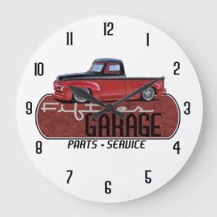 Grande Horloge Ronde Garage Cinquante avec camion