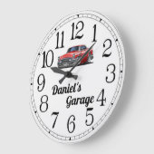 Grande Horloge Ronde Garage classique de Daniel (Angle)