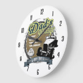 Grande Horloge Ronde Garage de papa en couleur (Angle)