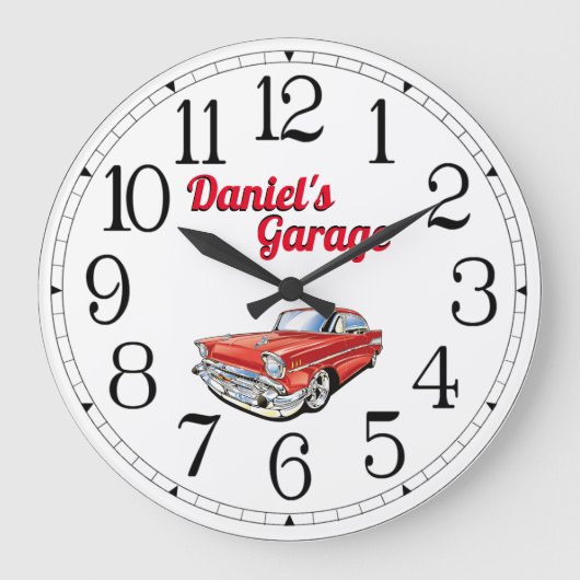 Grande Horloge Ronde Garage de voiture classique de Daniel (Recto)