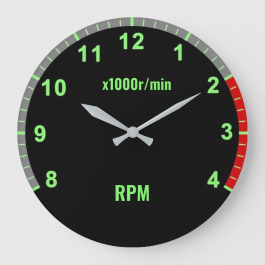 Grande Horloge Ronde Garage mécanique automatique à cadenas vert (Recto)