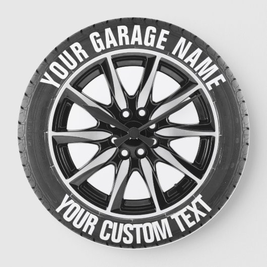 Grande Horloge Ronde Garage Or Car Repair Owner Clock (Recto)