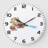 Grande Horloge Ronde Garçon avec pistolet à eau Été Amusement (Recto)