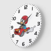 Grande Horloge Ronde Garçon conduisant voiture rouge course (Angle)