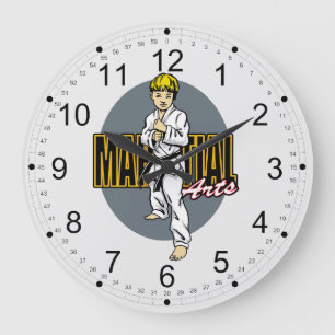 Grande Horloge Ronde Garçon des arts martiaux