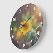 Grande Horloge Ronde Garden Sunflower wall clock (Angle)
